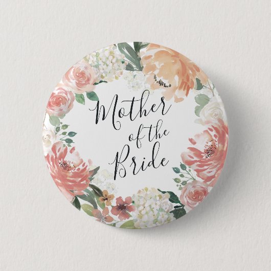 Midzomer Floral moeder van de Bride Ronde Button 5,7 Cm (Voorkant)