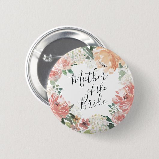 Midzomer Floral moeder van de Bride Ronde Button 5,7 Cm (Voorkant /achterkant)