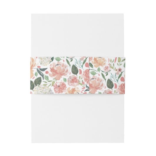 Midzomer Floral Monogram Uitnodigingen Wikkel (Achterkant Voorbeeld)