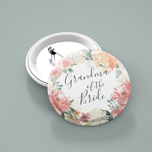 Midzomer Floral oma van de Bride Ronde Button 5,7 Cm