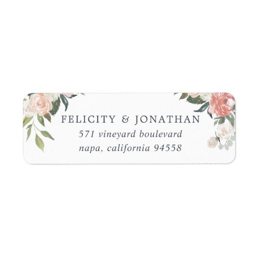 Midzomer Floral Return-adres Etiket (Voorkant)