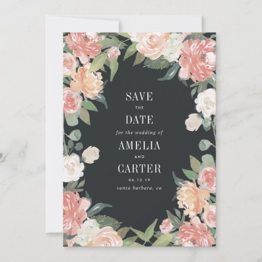 Midzomer Floral sparen de Datum Kaart (Voorkant)