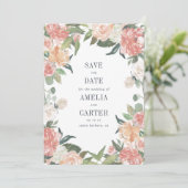 Midzomer Floral sparen de Datum Kaart (Staand voorkant)