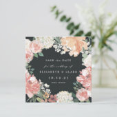 Midzomer Floral Square Save the Date Kaart (Staand voorkant)