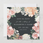Midzomer Floral Square Save the Date Kaart (Voorkant)