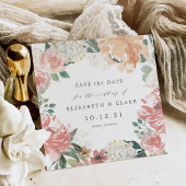 Midzomer Floral Square Save the Date Kaart