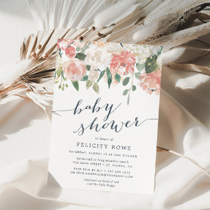 Midzomer Floral   Uitnodiging tot Baby shower