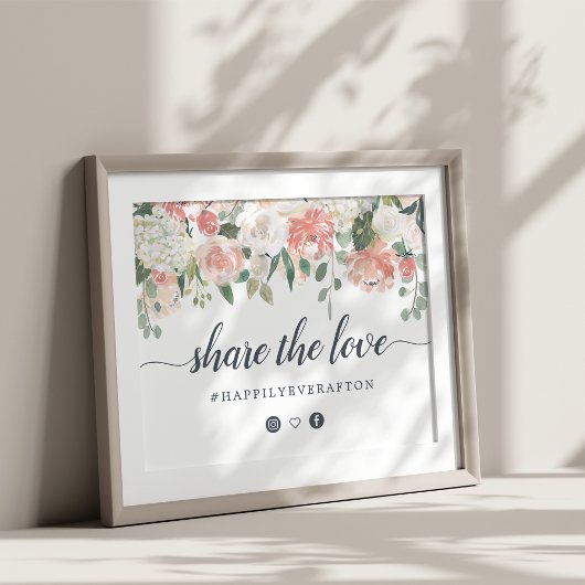 Midzomer Floral Wedding Hashtag Poster