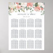 Midzomer-Floral Wedding Seating Chart Poster (Voorkant)