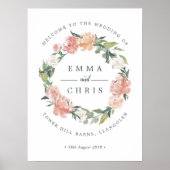 Midzomer Floral Wreath Weddenschap Welkom Poster (Voorkant)