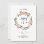 Midzomer | Floral Wreath Wedding Kaart (Voorkant)