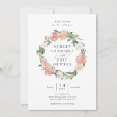 Midzomer | Floral Wreath Wedding Kaart (Voorkant)