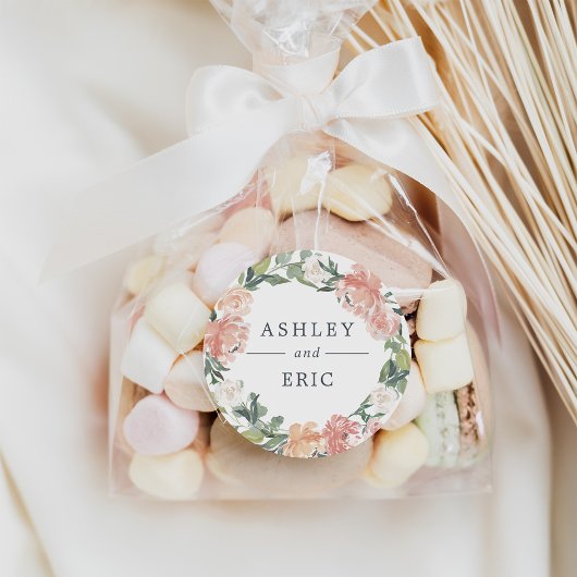 Midzomer Floral Wreath Wedding Ronde Sticker