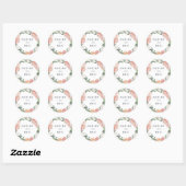 Midzomer Floral Wreath Wedding Ronde Sticker (Vel)