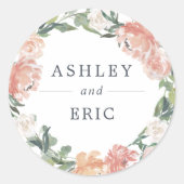 Midzomer Floral Wreath Wedding Ronde Sticker (Voorkant)