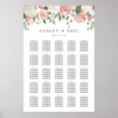 Midzomer Floral XL Wedding Seating Chart Poster (Voorkant)