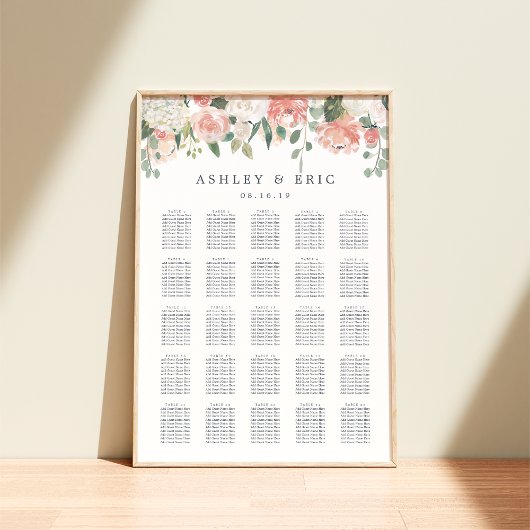 Midzomer Floral XL Wedding Seating Chart Poster