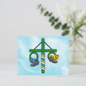 Midzomer Ladybugs Maypole Briefkaart (Staand voorkant)