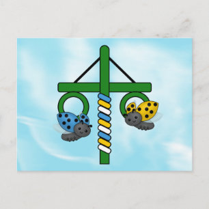 Midzomer Ladybugs Maypole Briefkaart