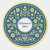 Midzomer - Midsommar Traditionele Zweedse Litha Ronde Sticker (Voorkant)