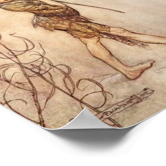 Midzomer Night's droom Puck Arthur Rackham Poster (Hoek)