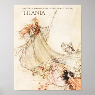 Midzomer Night's droom Titania Arthur Rackham Poster