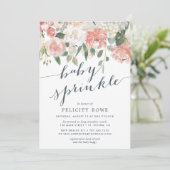 Midzomer | Pastel Waterverf Floral Baby Sprinkle Kaart (Staand voorkant)