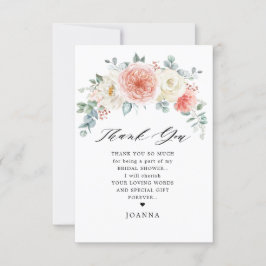 Midzomer Peach Pastel Pink Floral Vrijgezellenfees Bedankkaart