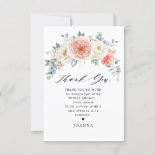 Midzomer Peach Pastel Pink Floral Vrijgezellenfees Bedankkaart