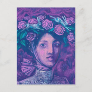 Midzomer-Pet, Summer Fantasy Surreal Portret Art Briefkaart