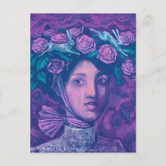 Midzomer-Pet, Summer Fantasy Surreal Portret Art Briefkaart (Voorkant)