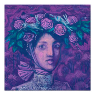 Midzomer-Pet, Summer Fantasy Surreal Portret Art Perfect Poster