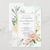 Midzomer Romantische Waterverf Florals Weddenschap Kaart (Voorkant / Achterkant)