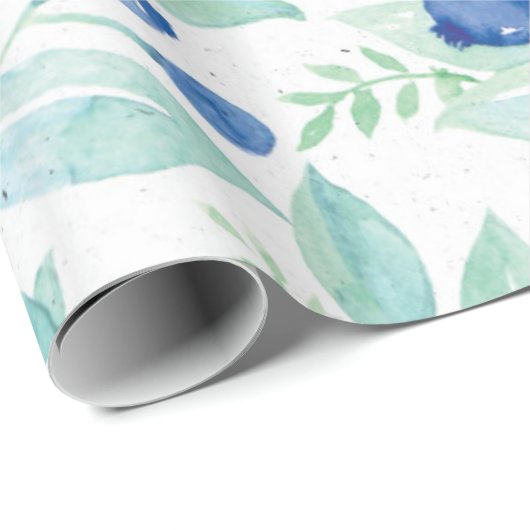 Midzomer Rustic Blueberry Berry Summer Pattern Cadeaupapier (Rol Hoek)