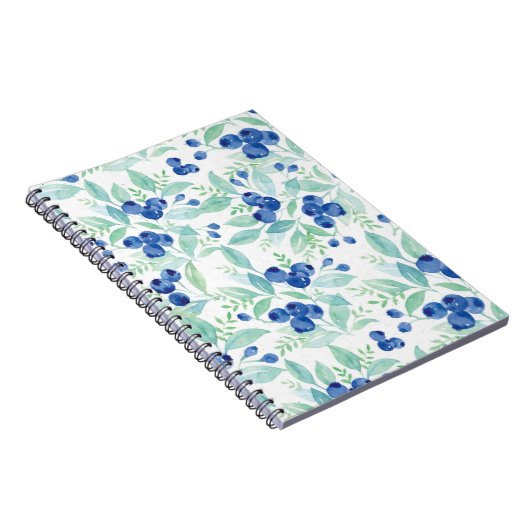 Midzomer Rustic Blueberry Berry Summer Pattern Notitieboek (Rechterzijde)