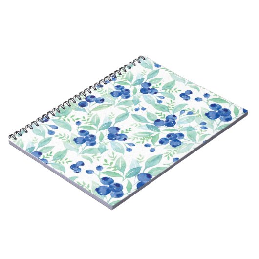 Midzomer Rustic Blueberry Berry Summer Pattern Notitieboek (Linkerzijde)