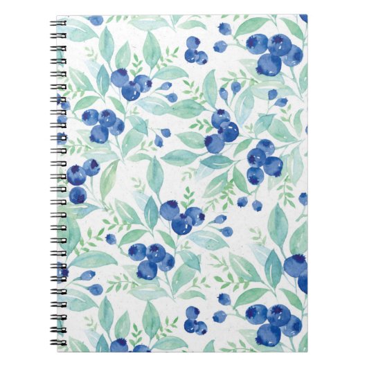 Midzomer Rustic Blueberry Berry Summer Pattern Notitieboek (Voorkant)