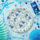 Midzomer Rustic Blueberry Berry Summer Pattern Papieren Bordje (Feest)