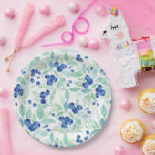 Midzomer Rustic Blueberry Berry Summer Pattern Papieren Bordje (Feest)