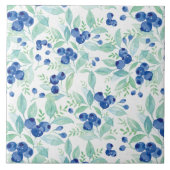 Midzomer Rustic Blueberry Berry Summer Pattern Tegeltje (Voorkant)