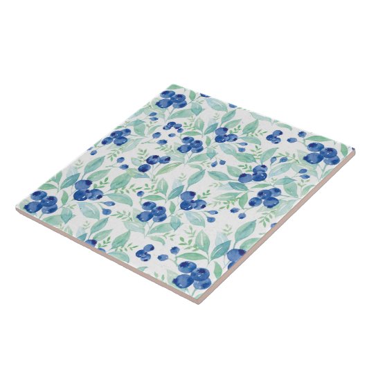 Midzomer Rustic Blueberry Berry Summer Pattern Tegeltje (Zijkant)