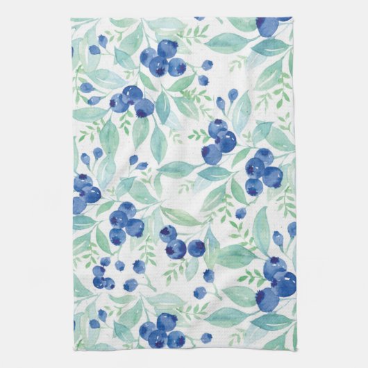 Midzomer Rustic Blueberry Berry Summer Pattern Theedoek (Verticaal)