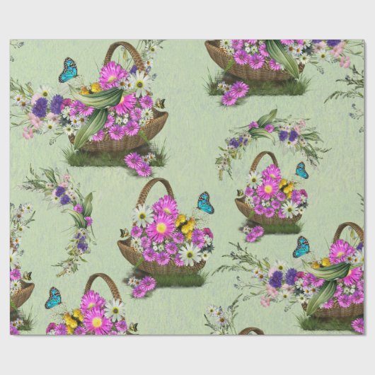 Midzomer Spring Flowers Cadeaupapier (Vlak)