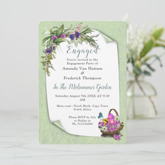 Midzomer Spring Flowers Kaart (Staand voorkant)