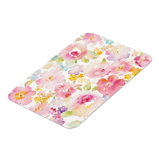 Midzomer | Waterverf Roze Floral Magneet (Linkerzijde)