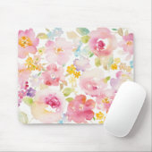 Midzomer | Waterverf Roze Floral Muismat (Met muis)