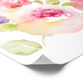 Midzomer | Waterverf Roze Floral Poster (Hoek)