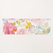 Midzomer | Waterverf Roze Floral Yogamat (Voorkant (horizontaal))