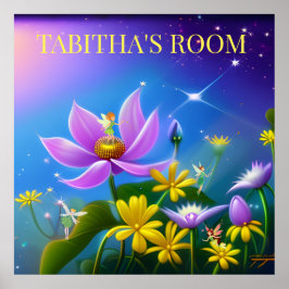 Midzomergele bloemen en beenderen. bewerkbaar poster