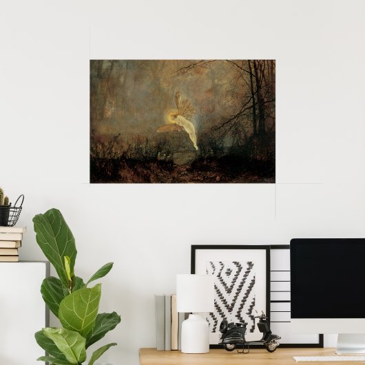 Midzomernacht door Grimshaw, Victoriaans kunst Poster (Thuiskantoor)